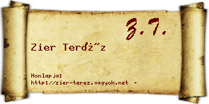 Zier Teréz névjegykártya